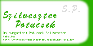 szilveszter potucsek business card